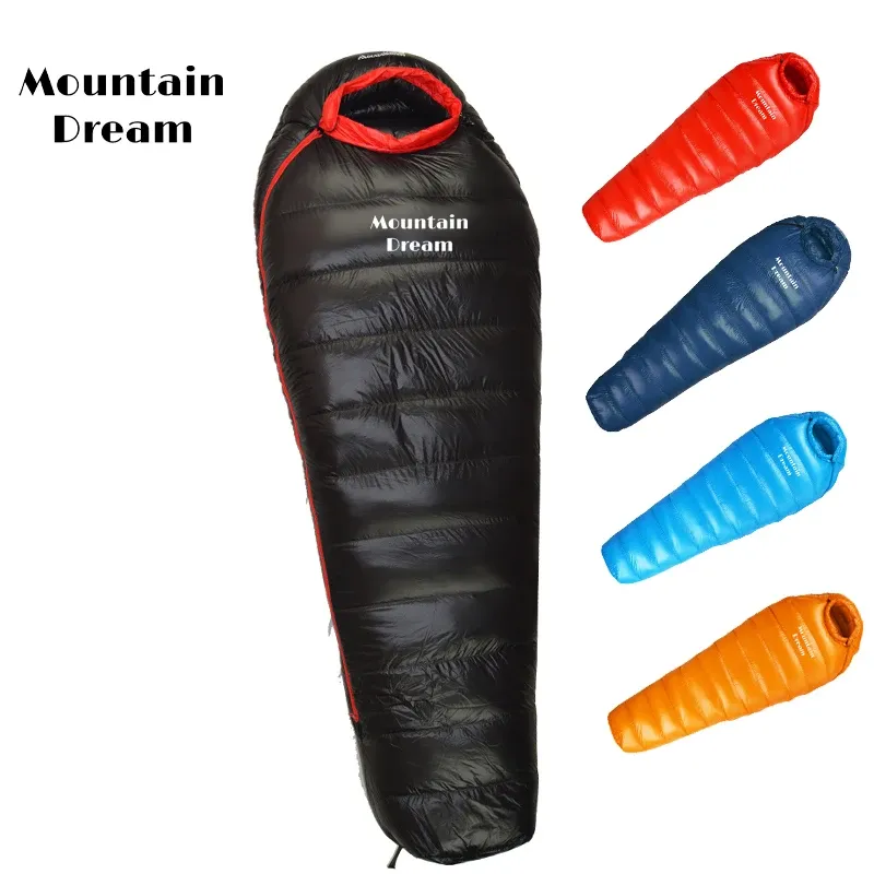 Gear Sac de couchage en duvet d'hiver pour adulte, sac de couchage chaud en duvet d'oie blanc, trois saisons, adapté aux voyages de Camping