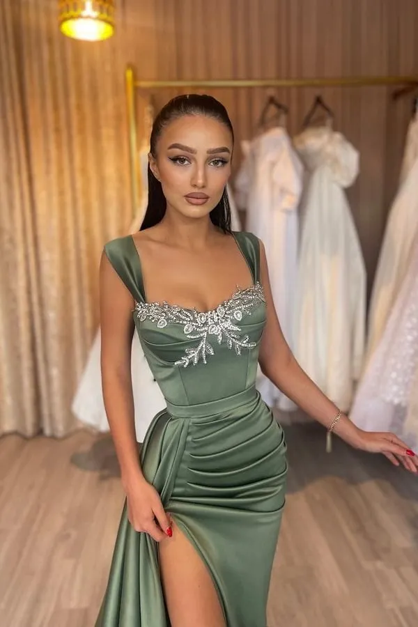 pink and gold prom dress Sexy Spaghetti Straps Prom Dresses Blush Pink 2018 Long Prom Party Gowns Split Side