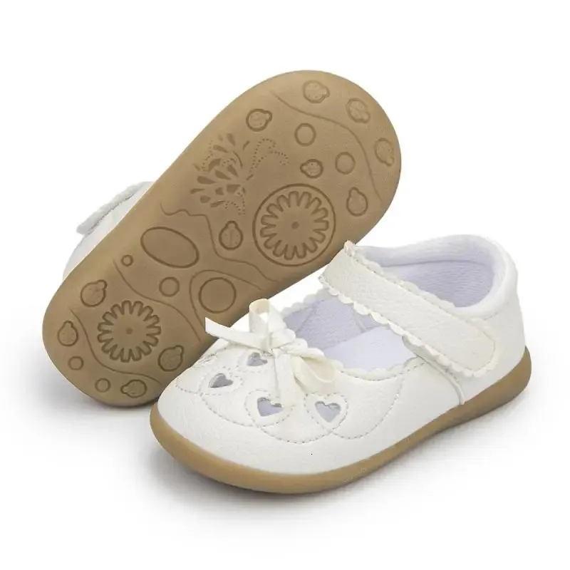 KIDSUN marron bébé sandales infantile fille été chaussures de plein air nœud papillon antidérapant semelle souple en cuir caoutchouc enfant en bas âge premiers marcheurs 240229