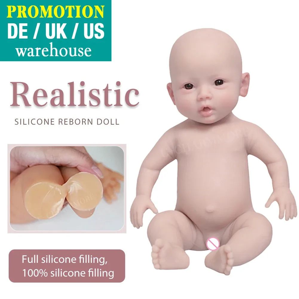 Ucharmmore 47 cm 3 KG Silicone Reborn fille bébé poupée jouets corps doux réaliste Bebe pour enfants cadeau 240304