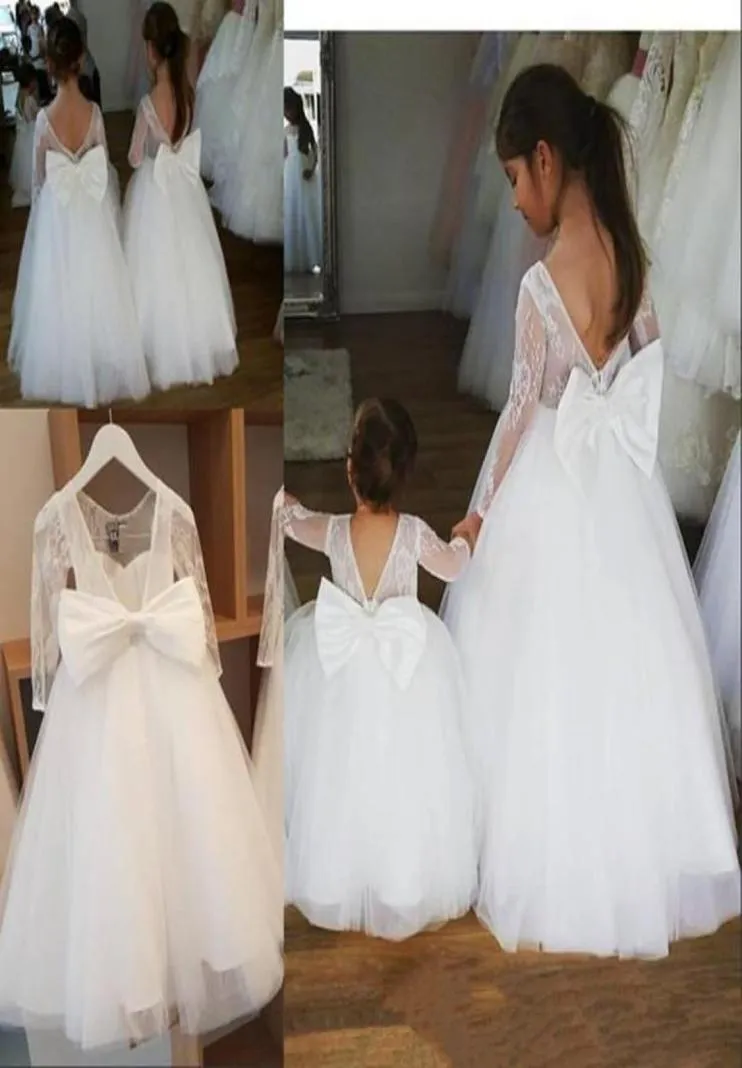 Image réelle robes de filles de fleur de luxe broderie appliques enfants perles robes de soirée Tulle sans manches robe de demoiselle d'honneur pour s5340358