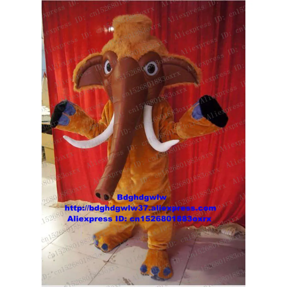 Mascot Costumes Brown Long Fur Elephant Elephish Mammoth Mammuthus Wooly Mamoth Mascot Costume Character Sports Party,garden Fantasia Zx1606