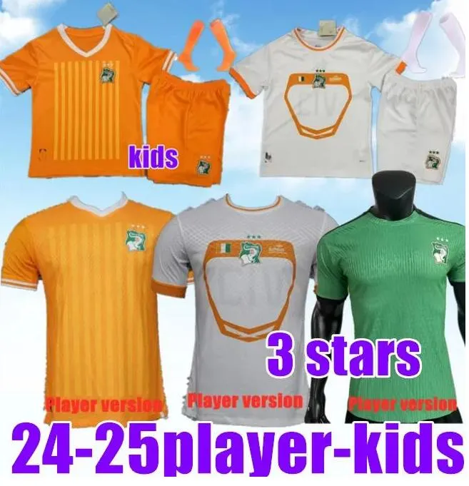 23 24 25 Cote D Ivoire Soccer Jersey National Team DROGBA Home Away Ivory Coast KESSIE Maillots De Football Men kids African Cup SANGARE BAMBA Player fans shirts