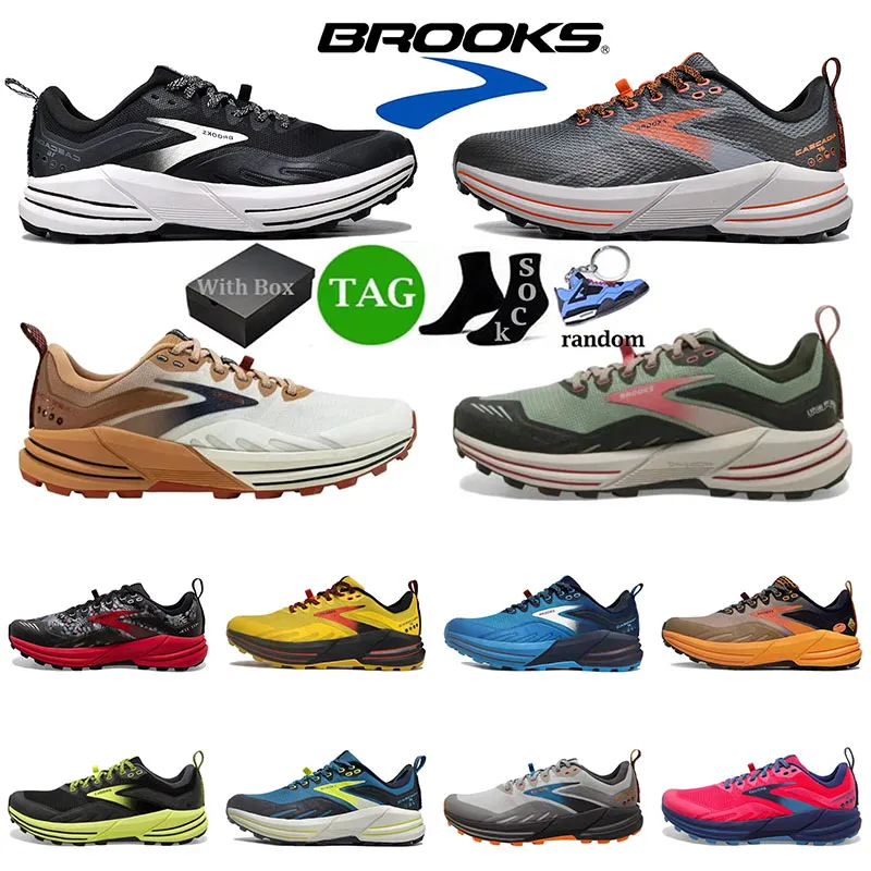 Brook Cascadia 16 designerskie buty z pudełkiem Brooks Buty do biegania 9 Hyperion Tempo Triple Black White Mesh Men Kobiety Sport Sneakers Treakers Biegacze 45 EUR