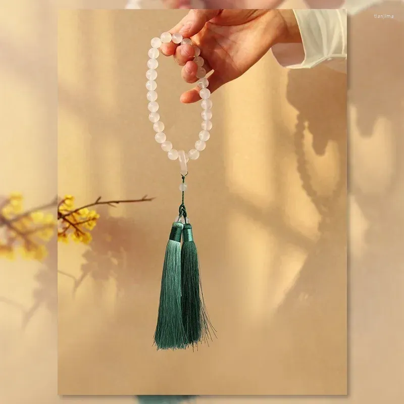 Strand Handmade Original Design Chalcedony Hand-wrapped Around The Fingers Soft Prayer Beads Buddha Bracelet