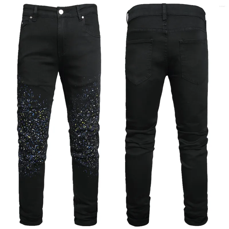 Jeans pour hommes Europe Style Hommes Pantalons Skinny Slim Biker Denim Noir Stretch Design pour mari grande taille 40 42