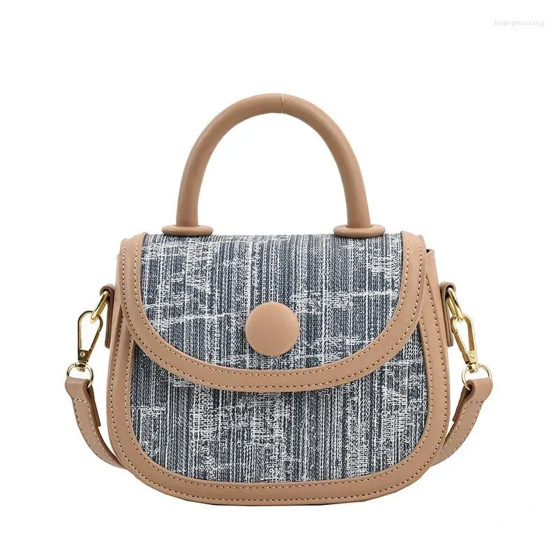 Borse da sera Borsa a tracolla da sella vintage da donna Designer Autunno Piccola borsa a tracolla in denim patchwork Moda coreana Borsa invernale carina