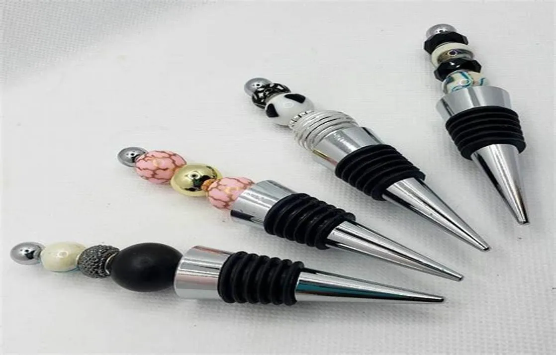 Kök matbar diy pärlemorbar vinproppar fancy gadget lägg till en pärla smycken strass lampwork dekorativ pärlflaskstopp6613929