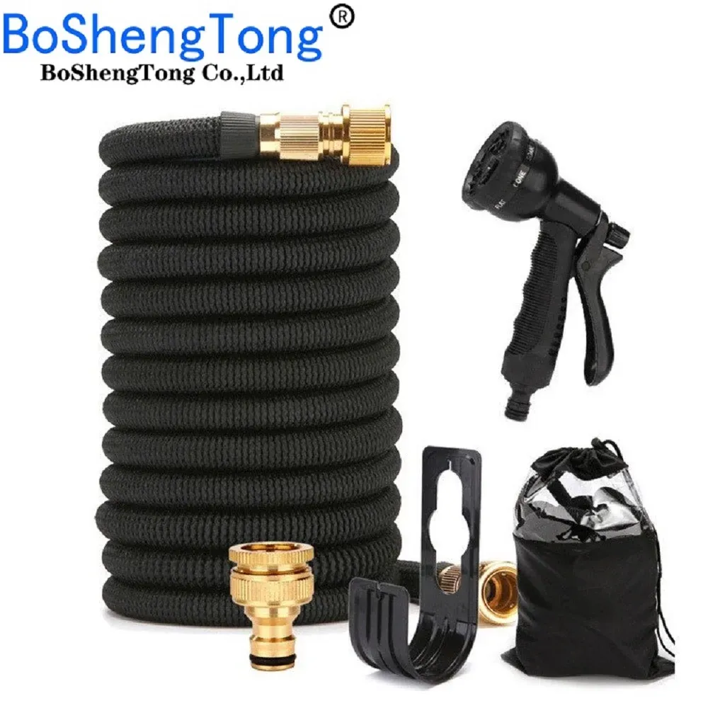 Reels BoShengTong Garden Hose Water Pipe Expandable Watering Hose High Pressure Car Wash Expandable Garden Magic Hose Pipe 25~50FT