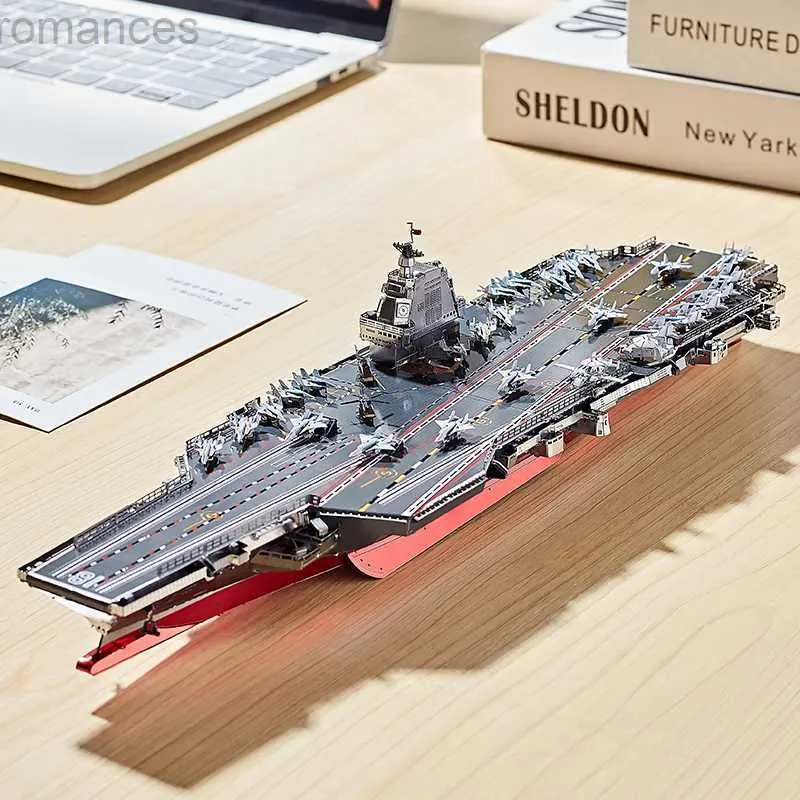 3D -pussel Iron Star 3D Metal Puzzle C62209 Fujian Aircraft Carrier Model Kits Diy Laser Cutting Jigsaw Toys for Adults Children 240314