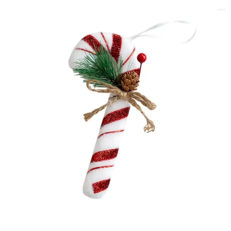 Juldekorationer Candy Cane Ornaments for Tree Cute Velvet