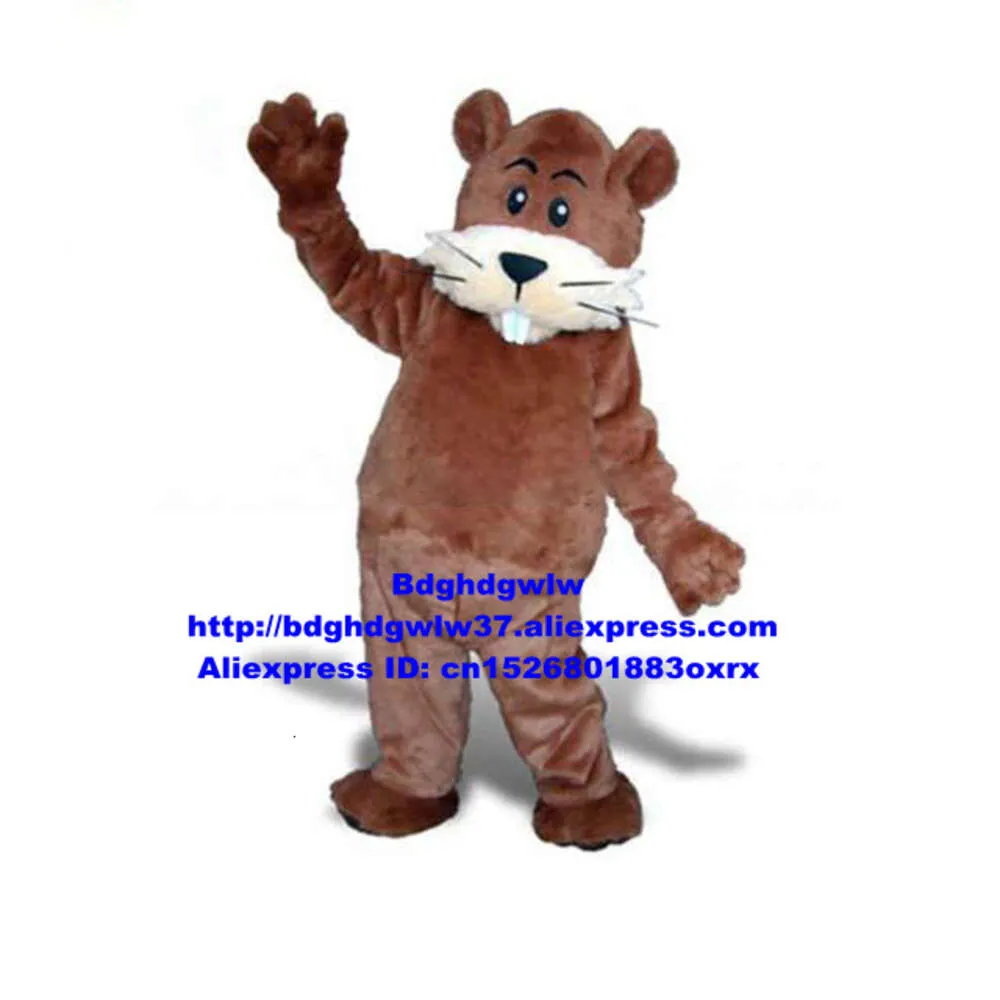 Costumi mascotte Marrone lungo pelliccia Lontra Lutra Castoro Nutria Coypu Marmotta Bobac Tarabagane Costume mascotte adulto PARCO A TEMA Inizia attività Zx2482