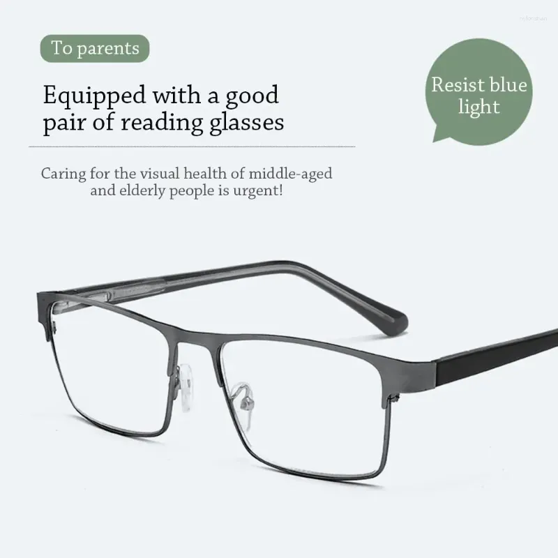 Solglasögon läser glasögon anti-blå lätt affärsgram ram ögonskydd ultra kontor glasögon