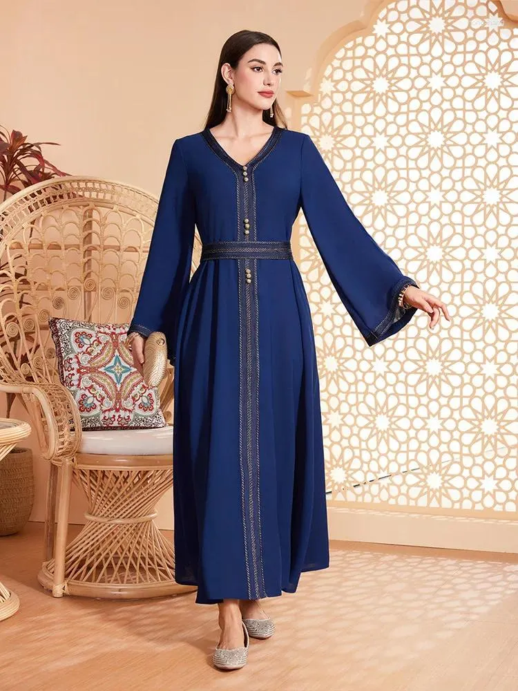 Этническая одежда Дубай Абаяс для женщин Ид Мубарак Джеллаба Мусульманское вечернее платье Турецкий кафтан Саудовский арабский халат Марокаин Джалабия
