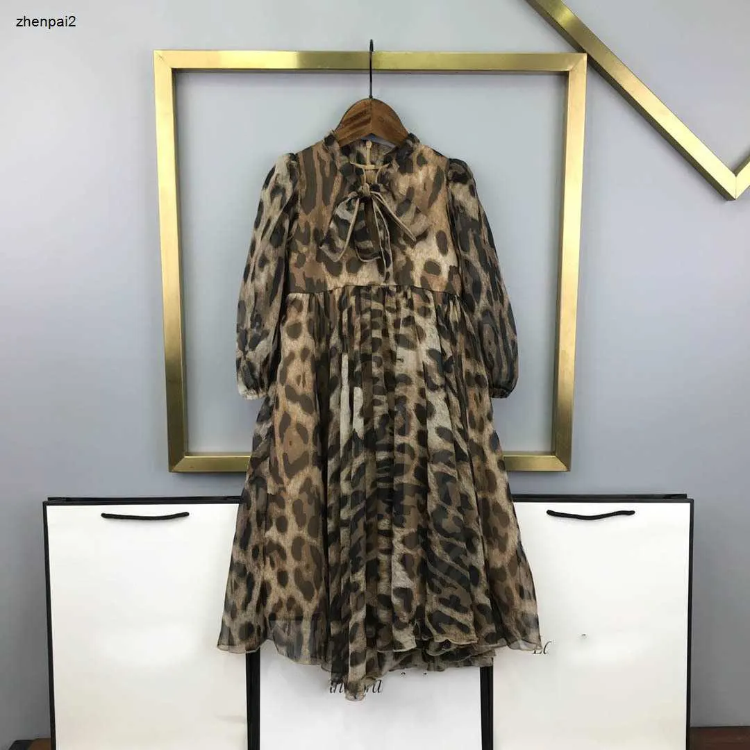 Gonna per ragazze di lusso abiti firmati per bambini Abiti per ragazza di design con stampa leopardata retrò Taglia 100-160 CM Abito da principessa in poliestere per bambini 24Mar