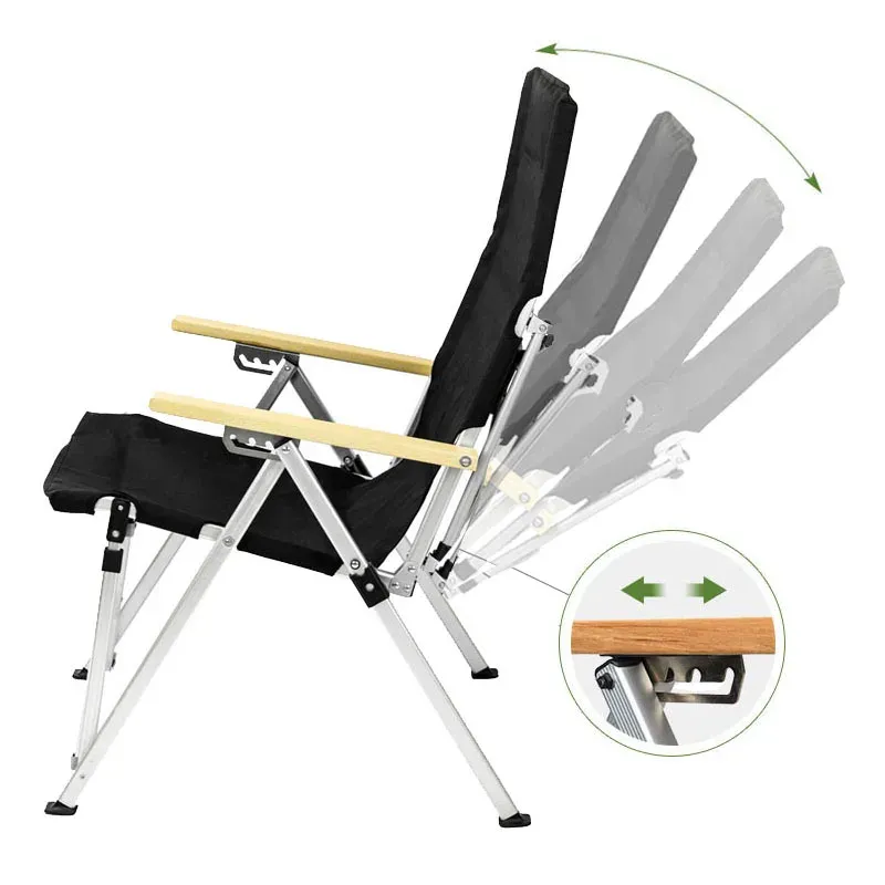 Möbler utomhus fällstol Fyrahastighet justerbar långvarig stol utomhus camping återkommande picknick strandavslappning stol