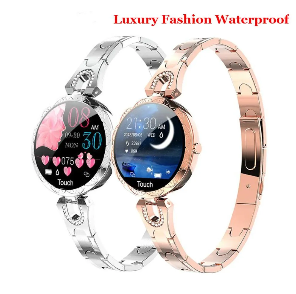Fashion Ladies Smart Watch Luxury Women Bluetooth Wristband Waterproof Blood Fitness Tracker Bracelet Crystal Watch AK15 female br6676661