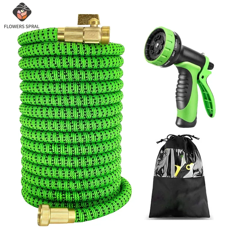 Reels Expandable Magic Hose Pipe HighPressure Car Wash Hose Adjustable Spray Flexible Home Garden Watering Hose Cleaning Water Gun3/4