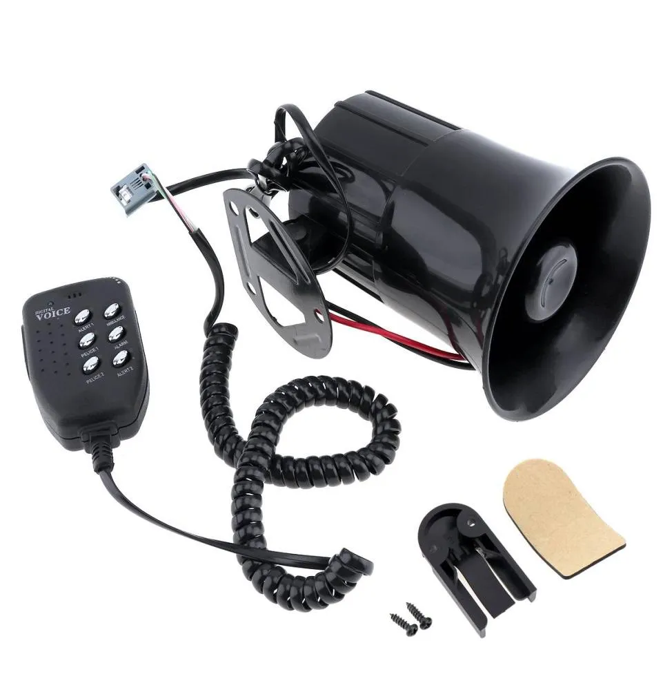 6 Ljud 120dB Air Horn Siren Högtalare för Auto Car Boat Megaphone Megaphone med MIC Loud Speaker Boat Megaphone med Mic Loud4546741