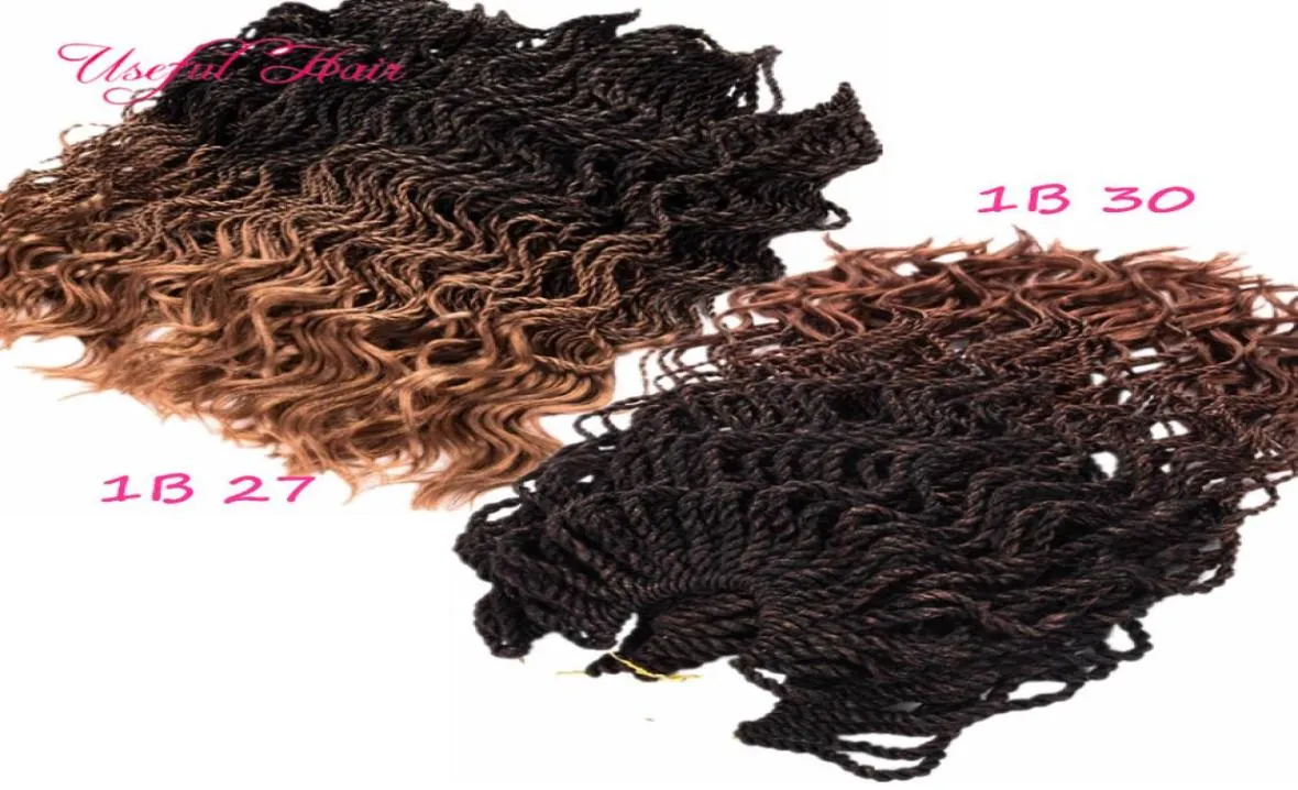 novo estilo Preed curl Senegalês Crochet Tranças de cabelo 16 polegada meia onda meio kinky extensões de cabelo encaracolado trança sintética i3627283