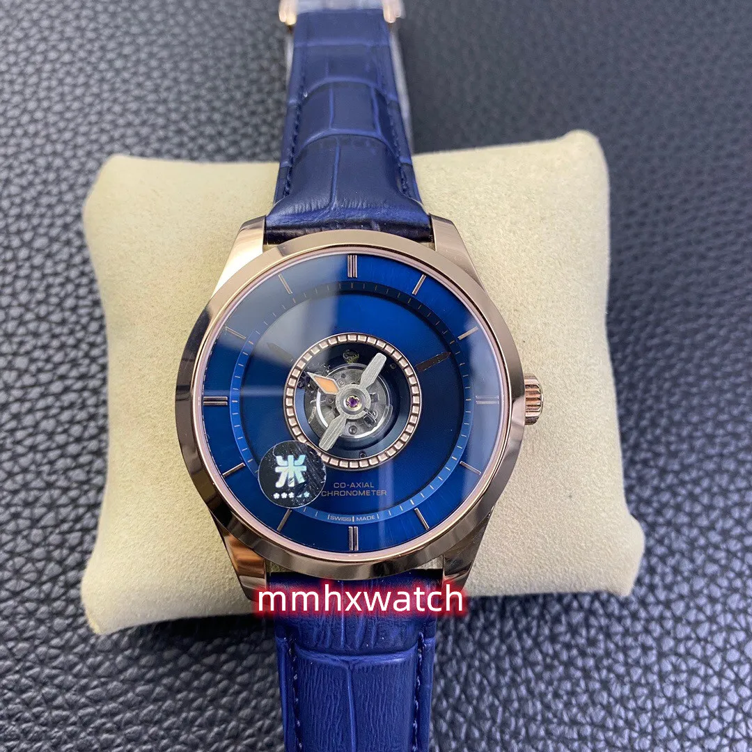 MI 528.53.44.21.03.001 Titta med verklig Tourbillon Movement Sapphire Glass Mirror Leather Strap