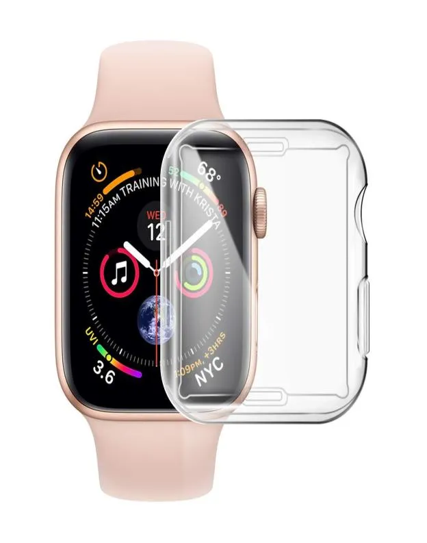 360 corpo inteiro transparente claro macio tpu capa protetora de tela frontal para apple watch série 3 2 1 38mm 42mm iwatch 45 44mm 40mm3386421