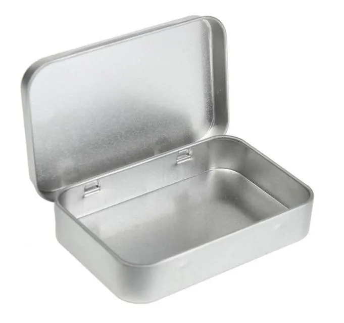 Kit di sopravvivenza intero Tin Lid Higen Piccola scatola di stoccaggio in metallo in metallo argento vuoto Organizzatore per monete Candy Keys H2105715164096