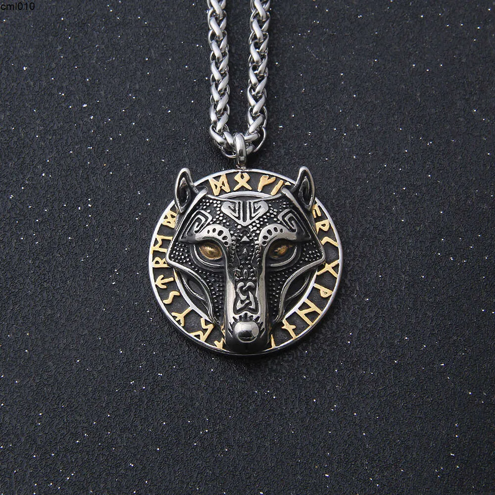 Collier avec pendentif tête de loup personnalisé Viking nordique en acier inoxydable pour hommes, Style Instagram Hip Hop, bijoux à la mode 4x9t