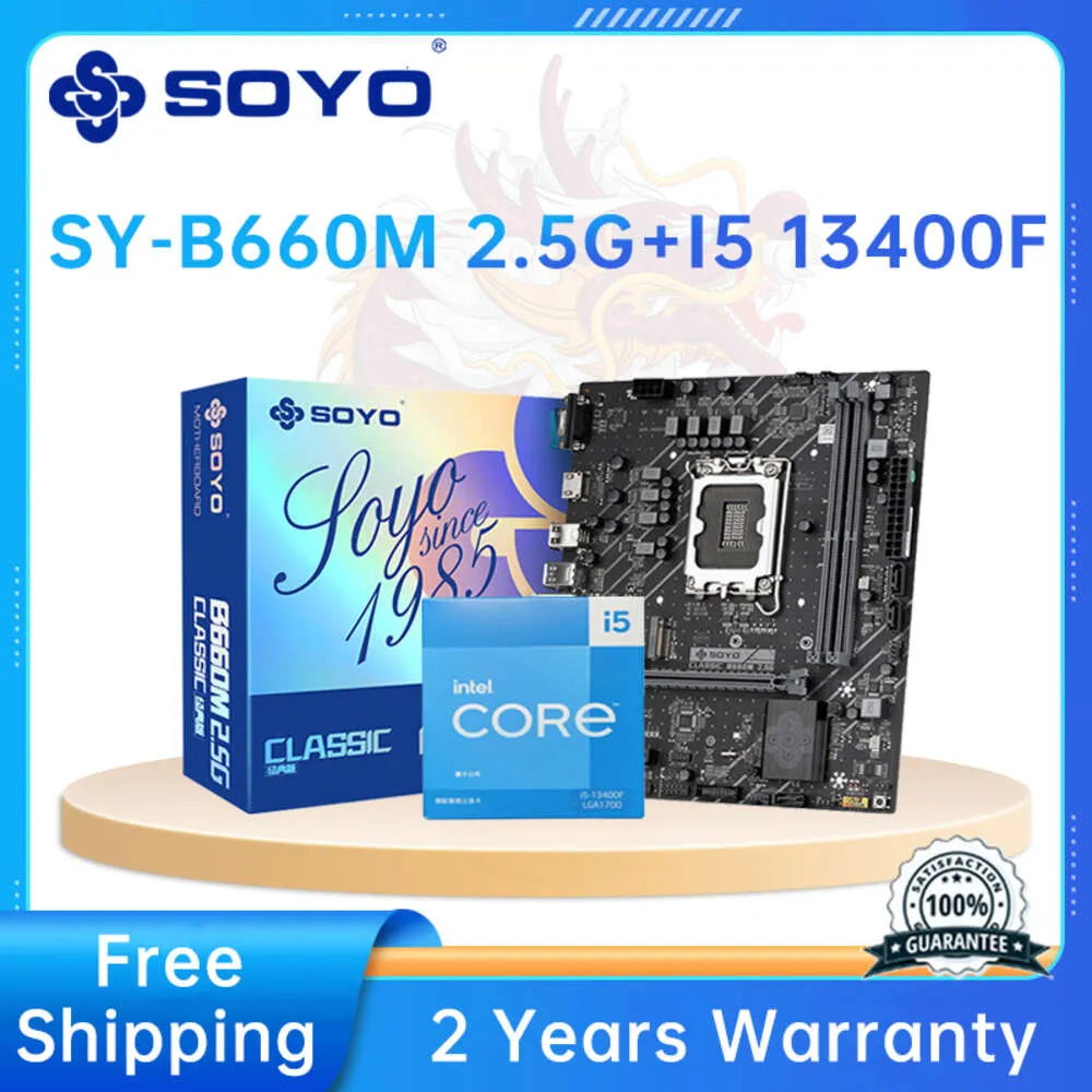 SOYO Classic B660M 2.5G Motherboard with Intel 13th Generation I5 13400F CPU Motherboard Set Dual Channel DDR4 LGA1700