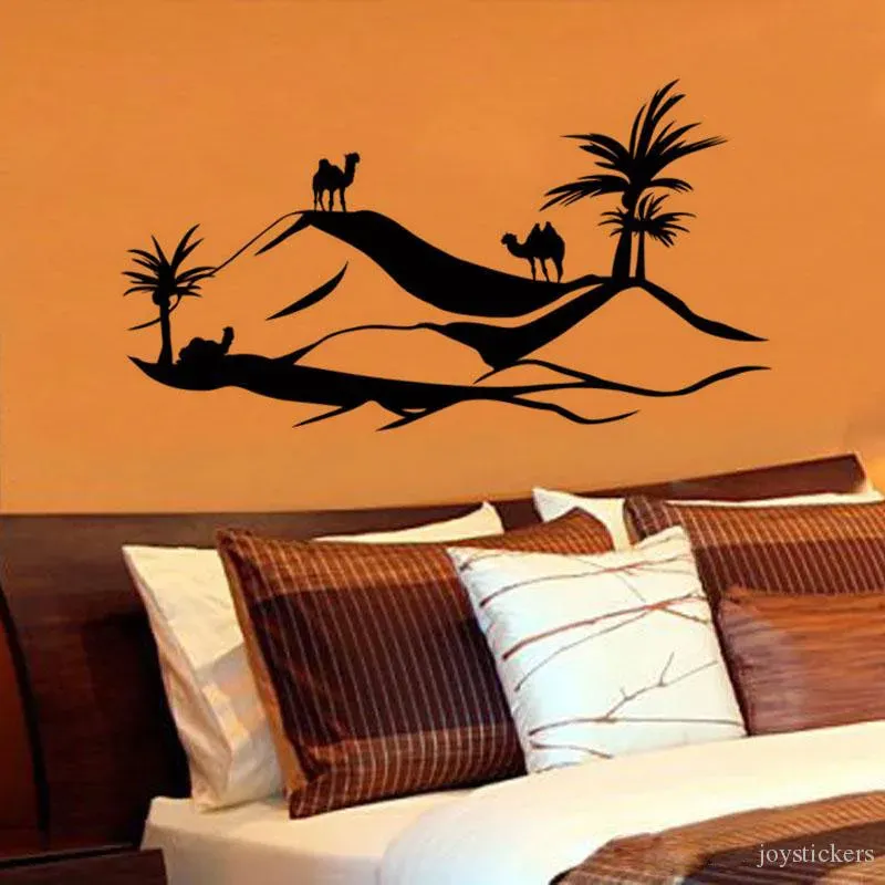Stickers Scenry Wall Sticker Large Size Desert Camel Wall Decal Removable Home Decor Living Room Bedroom Wall Art Murals 1597