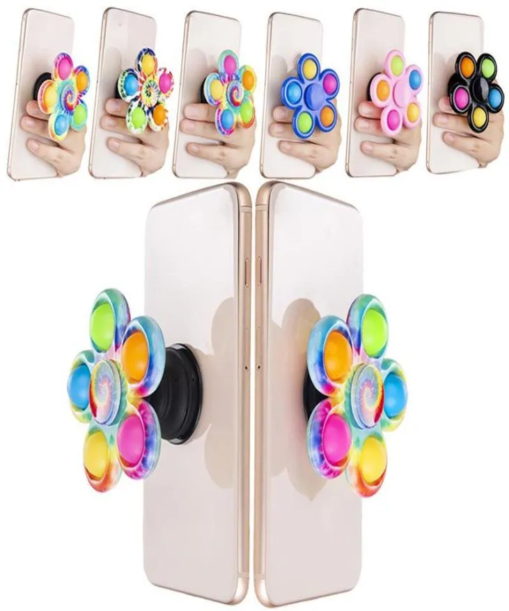 Toys Push Bubble Stick Grip Strength Sensory Toy Silicone Phone Stand med anti -stress ångesttryck Finger Toys6490457