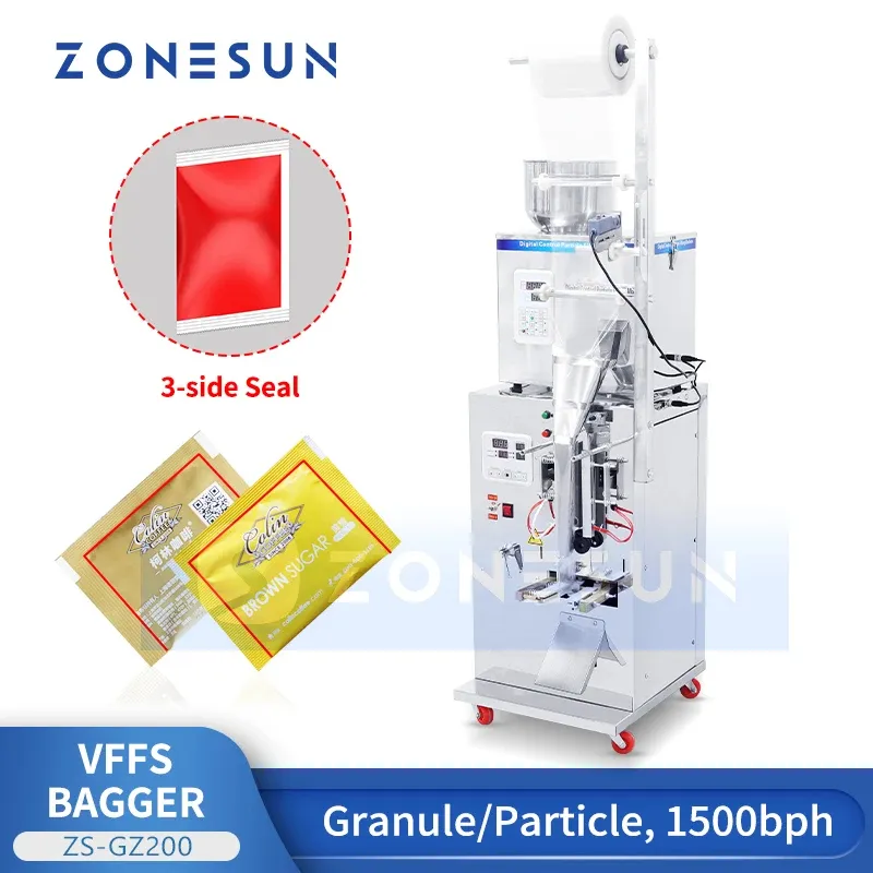 ZONESUN 3-Side Automatic Desiccant Silica Gel Granule Tea Bag Sachet Forming Filling Sealing Machine Packaging Machine ZS-GZ200
