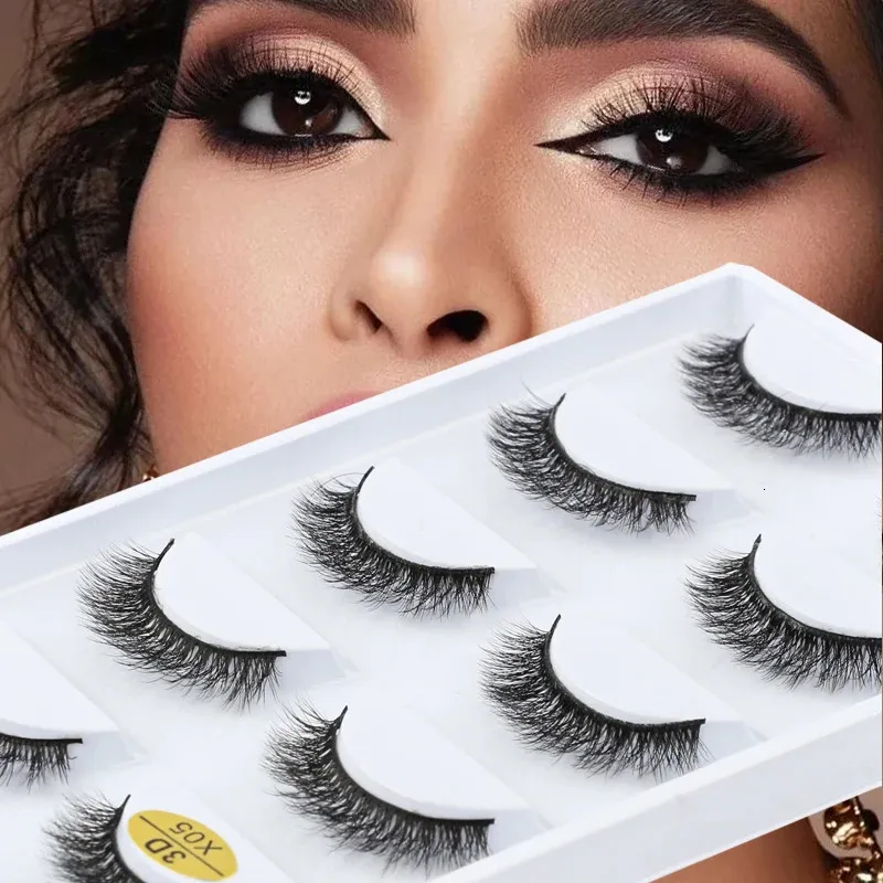 53 par faux mink fransar cilia fluffy falsk makeup wispy long ögon frans 3D ögonfransar naturlig falsk 240305