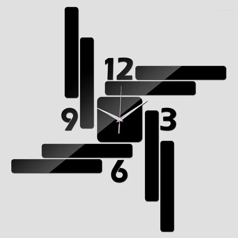 Zegary ścienne DIY Acryl Mirror Clock Creative Art Art naklejka naklejka do salonu Dekoracja domu