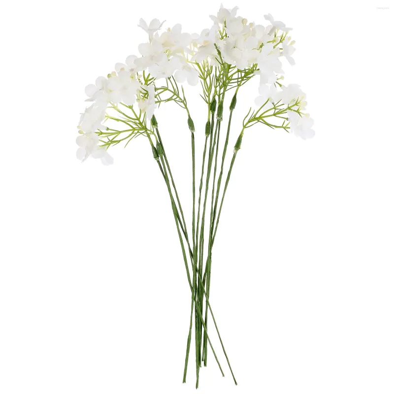 Flores decorativas 10 pçs decoração de plantas artificiais decorações de casamento falso vegetação plantas hastes falso spray picaretas plástico