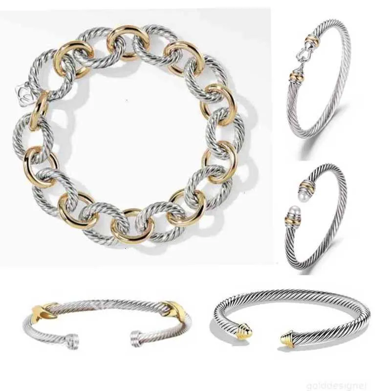 Designer DY braccialetto intrecciato bracciali di lusso classici designer per donna gioielli di moda oro argento perla croce diamante gioielli dell'anca festa regalo di nozze all'ingrosso c
