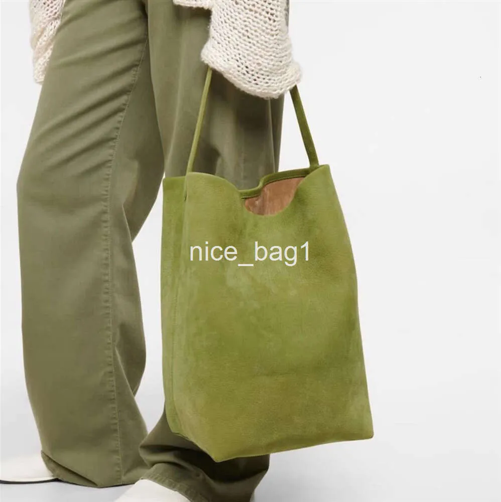 The R Bucket Bag Women Shoulder Bags Suede Totes Designer Handbags Underarm Green Color Large Capacity