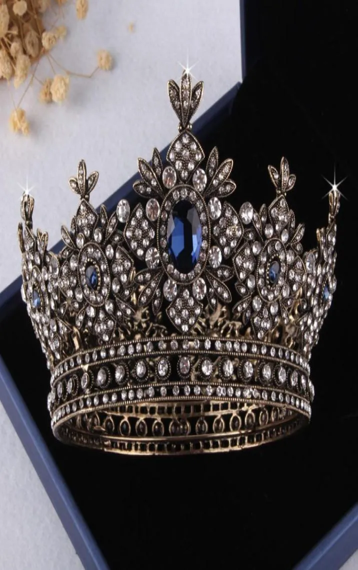 Bronzen barokke kristallen bruids tiara's kronen bruids hoofddeksels bruids accessoires bruiloft tiara's kroonen T3014862535735