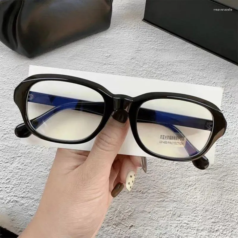 Sunglasses YK2 Oval Red Flat Glasses Small Frame Anti Blue Light Non Degree Transparent AC Material For Neutral