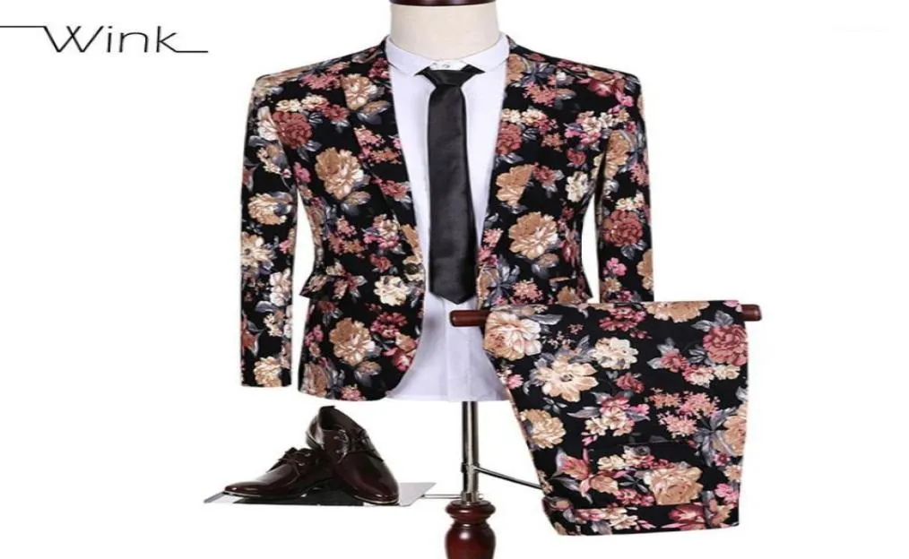 Men039s Suits Blazers hela jackapant lyx Blazer Men Flowers Slim Fit Plus Size 5xl Single Button Costume Homme W2428885