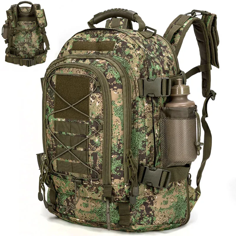 Mochilas 60l CAMO Hombres mochila táctica al aire libre Tactical táctica expandible mochila 3 días mochilas de senderismo 7 colores