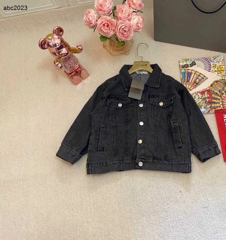Clássicos crianças casaco crianças roupas de grife bebê denim jaqueta tamanho 110-150 logotipo bordado nas costas meninos meninas outerwear 24mar