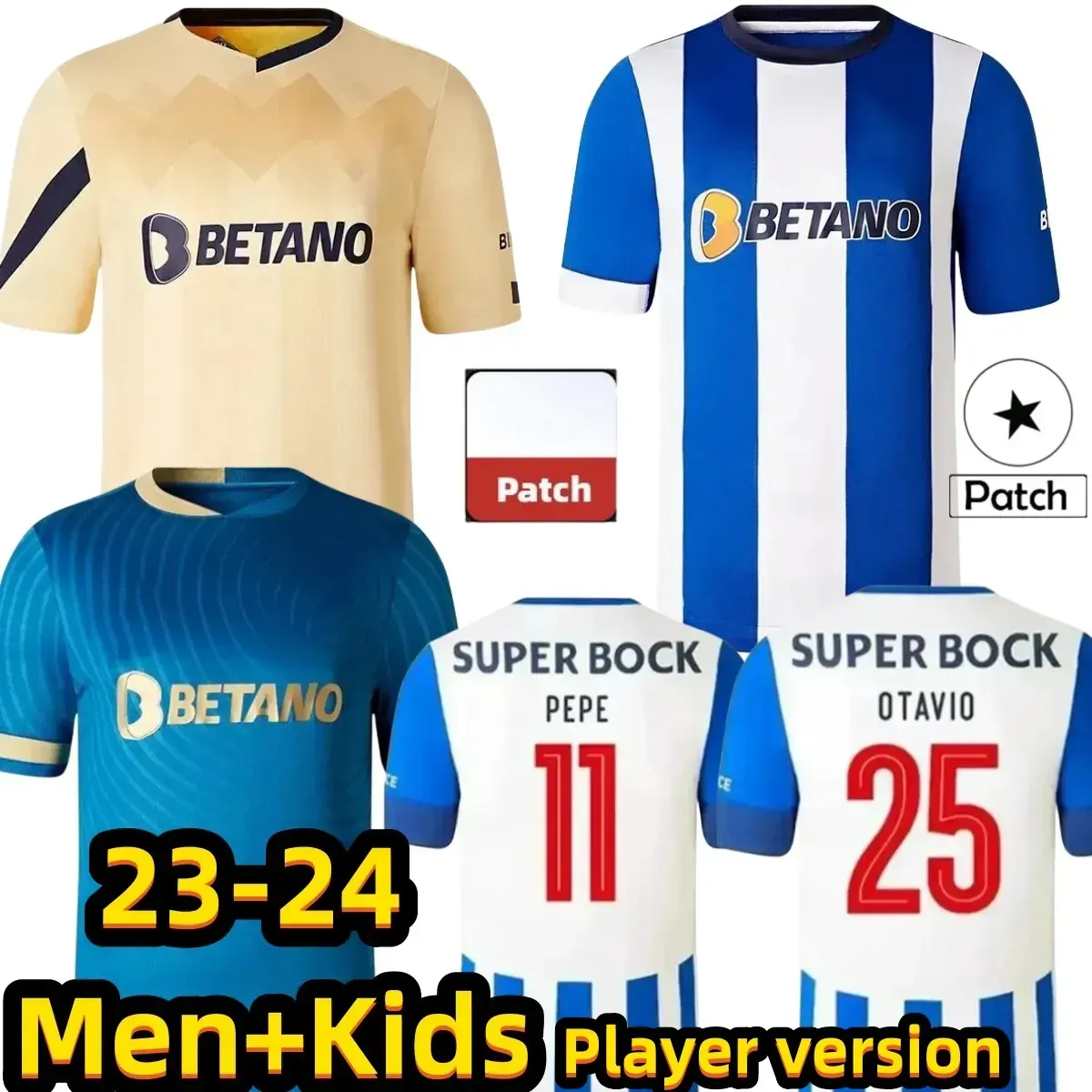 23 24 Portos Fußballtrikots CAMPEOES PEPE SERGIO OLIVEIRA MEHDI LUIS DIAZ MATHEUS Training Fans Spielerversion 2023 2024 Fußballtrikots Kinderkits