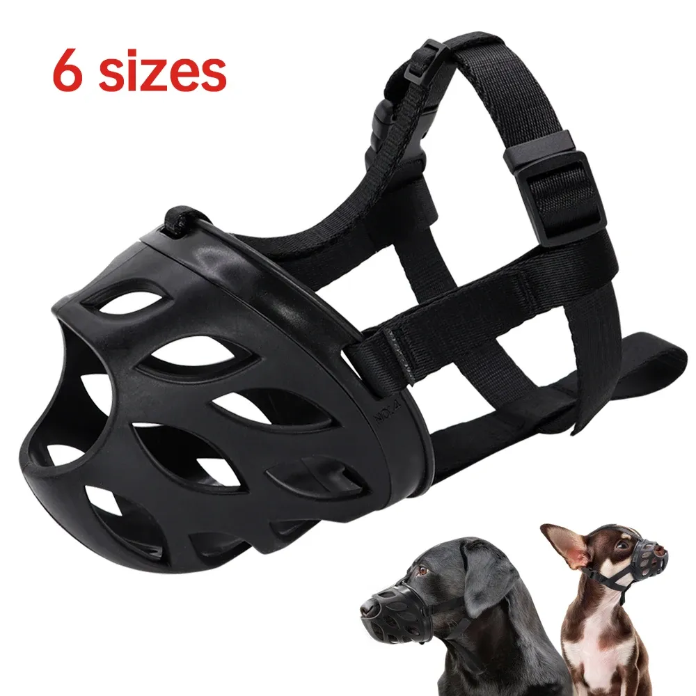 MUZZLES Soft Silicone Pet Dog Muzzle Breattable Basket Muzzles Justerbar mask för små medium stora hundar Pitbull Stop Biting Barking