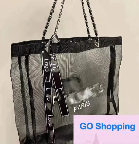 Qualidade malha grande saco de corrente bolsa grande capacidade feminino influenciador on-line moda saco de compras sacos de ombro