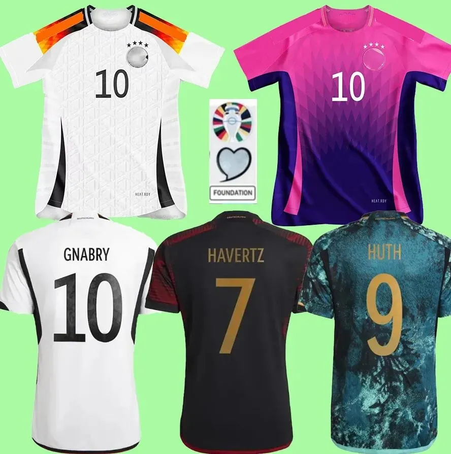 2024 Fans Jogador Versão Alemanha Futebol Jerseys Verde Vermelho Mulheres Homens Kit Hummels Reus Camisa de Futebol Kroos Werner Gnabry Draxler Muller Gotze 24 25 Futebol 666