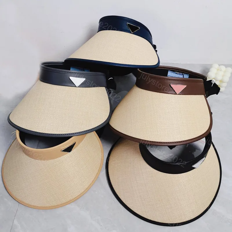 Woven Visors Hat Desginer Grass Braid Hats Summer Casquette Caps for Women Men Beach Knitted Visor Cap Womens Baseball Cap Suit Bag Mens Accessories