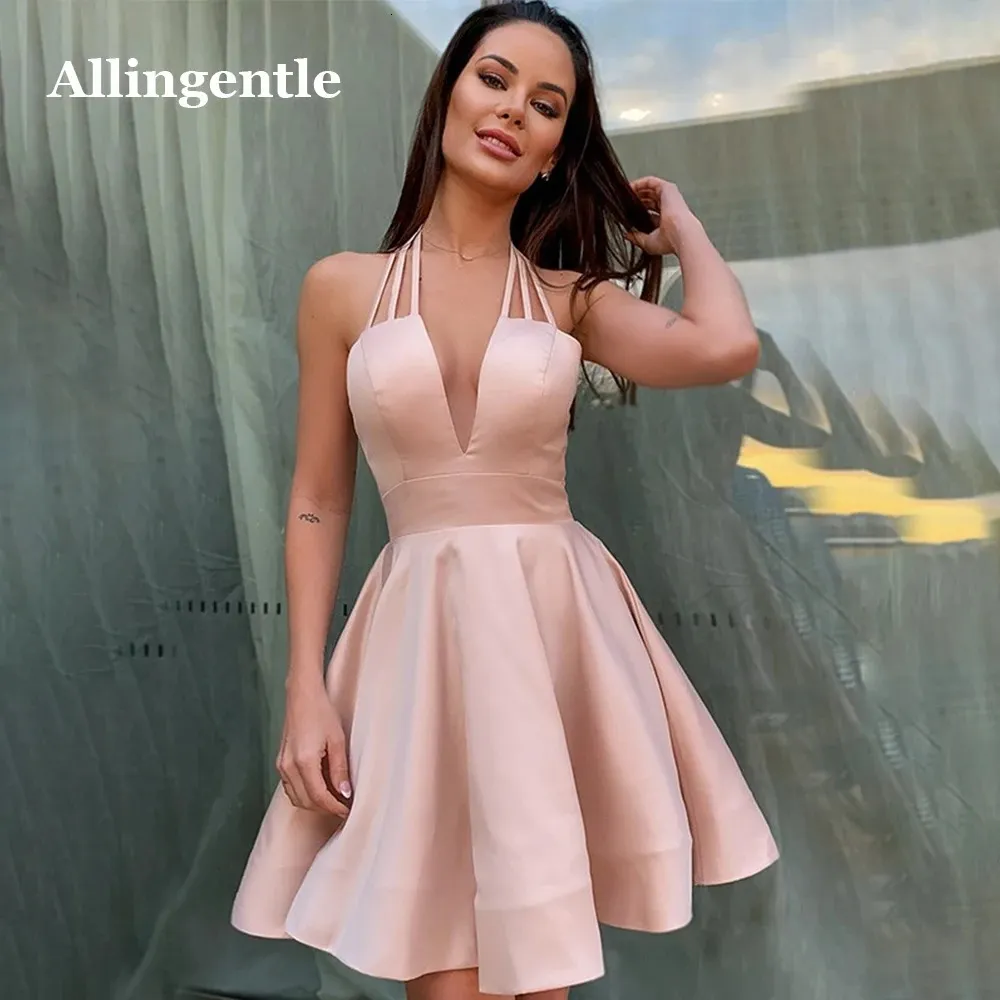 Pink Satin Homecoming Dress - Halter V-Neck, Short Mini Prom Gown, Princess Style, Party Dress - Buy Now! from Dhgate Urban Sexy Dresses - price 138.48 Pink Satin Homecoming Dress - Halter V-Neck, Short Mini Prom Gown, Princess Style, Party Dress - Buy Now! from Dhgate Urban Sexy Dresses - price 138.48