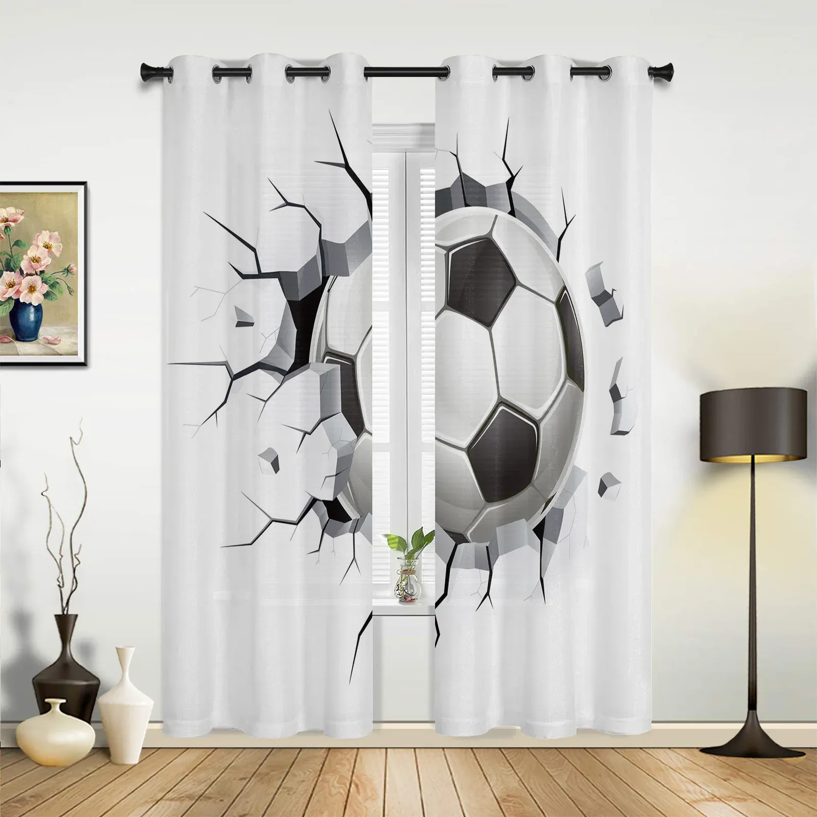 Tende Calcio Muro Rotto Calcio Design Tende Sottili Per Camera Da Letto Tenda Finestra Per Tende Soggiorno Tende Decorazioni Per La Casa Moderne