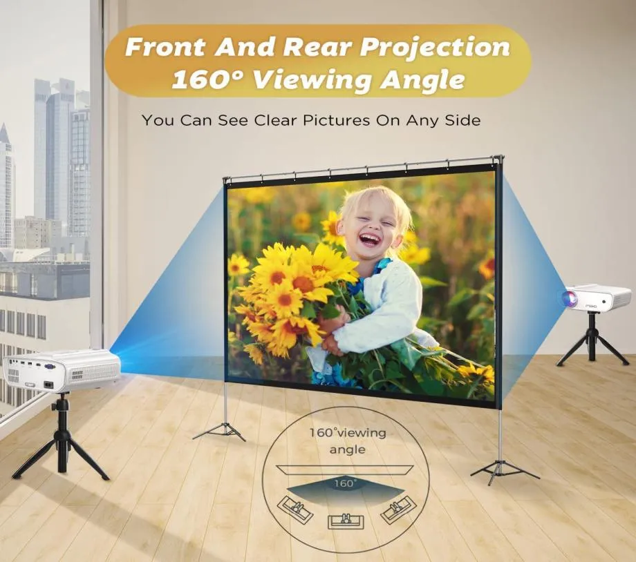 Other Electronics wyn 100 inches Projector Screen and Stand for Indoors Use and Outdoors Movies3480003